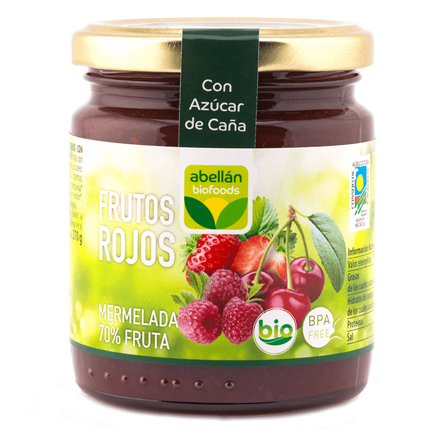 Mermelada de frutos rojos con azúcar de caña