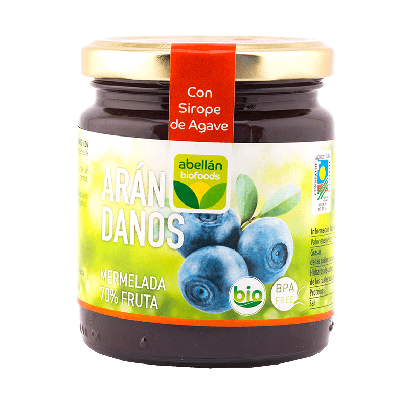 Mermelada de arándanos con sirope de agave