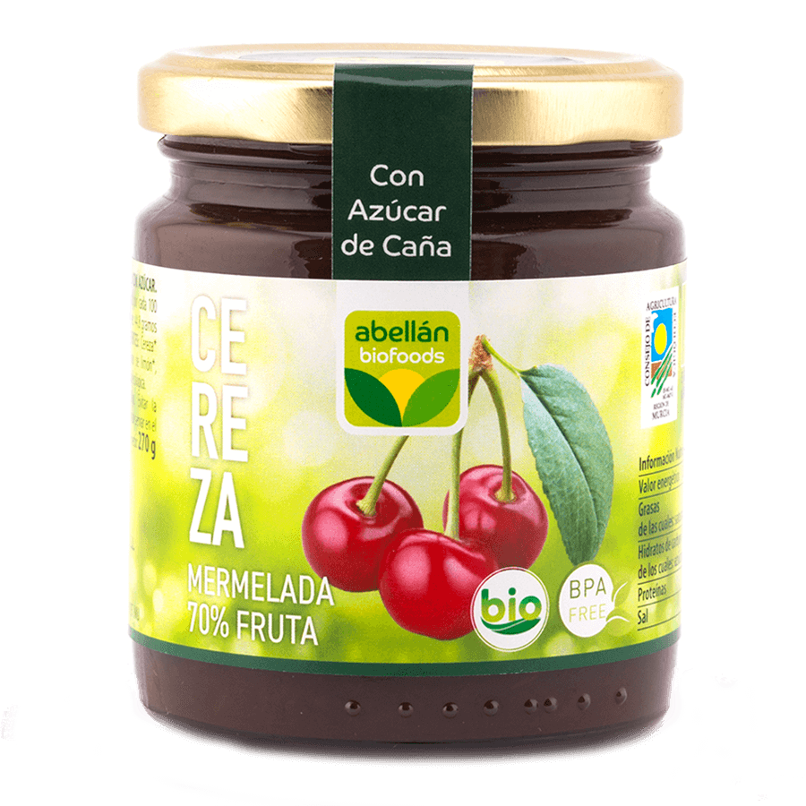 Mermelada de cereza con azúcar de caña
