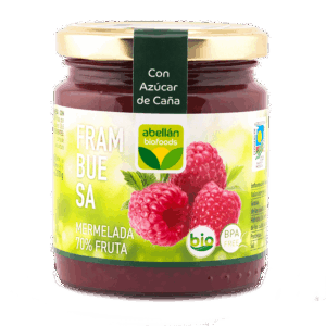 Mermelada de frambuesa con azúcar de caña