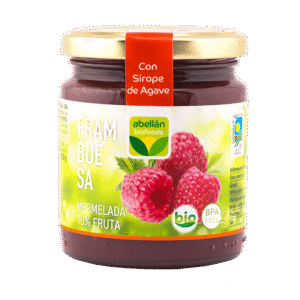 Mermelada de frambuesa con sirope de agave
