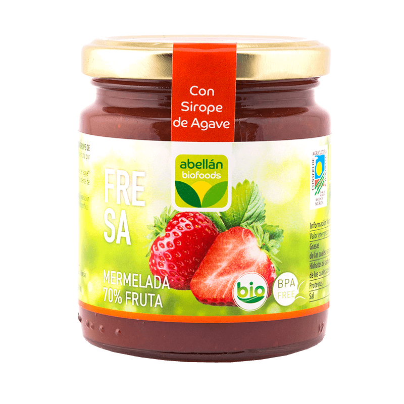 Mermelada de fresa con sirope de agave