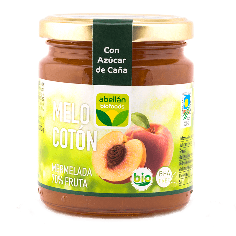 mermelada de melocotón con azúcar de caña