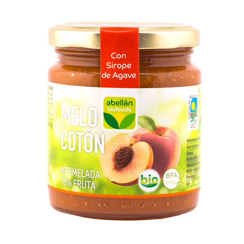 Mermelada de melocoton con sirope de agave