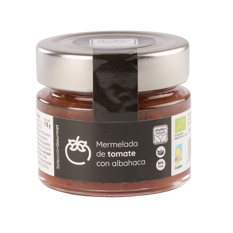 mermelada de tomate con albahaca con azúcar de caña