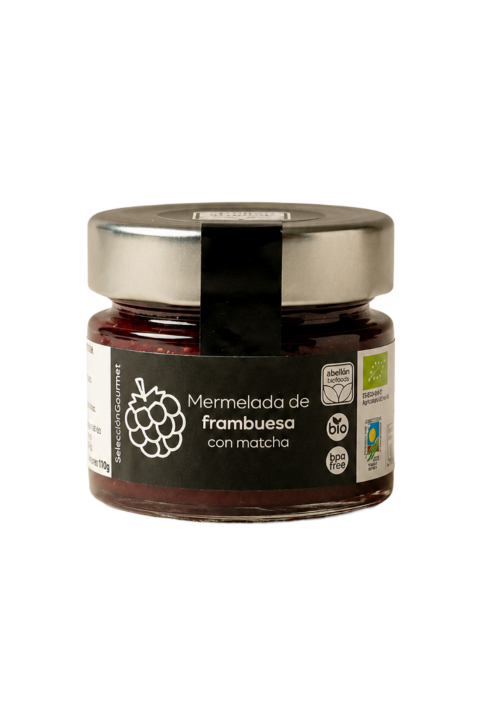 Mermelada de frambuesa con matcha